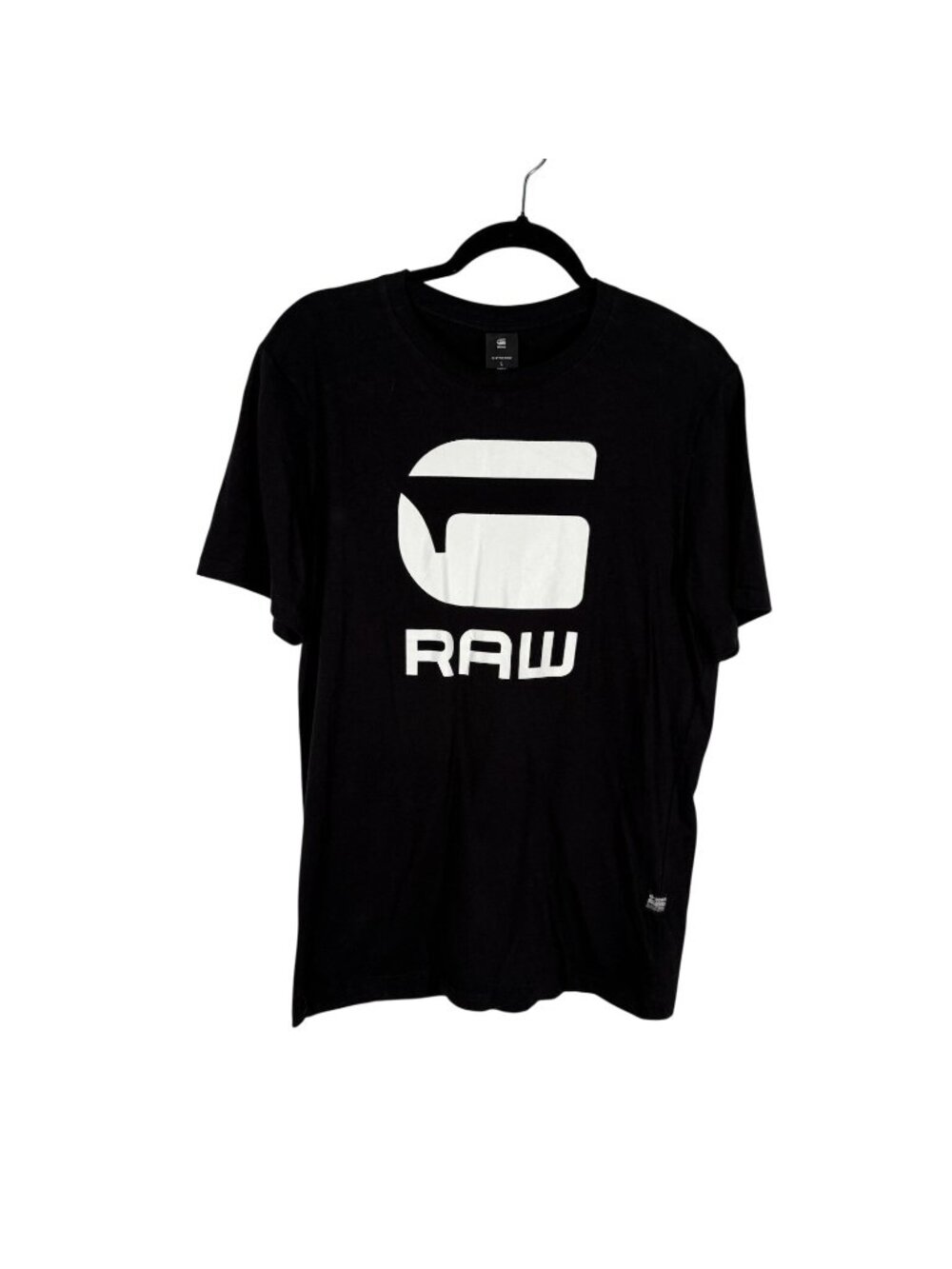 G-Star Raw Men L Black Youn Jersey Logo Slim Short Sleeve Graphic T-Shirt NWT